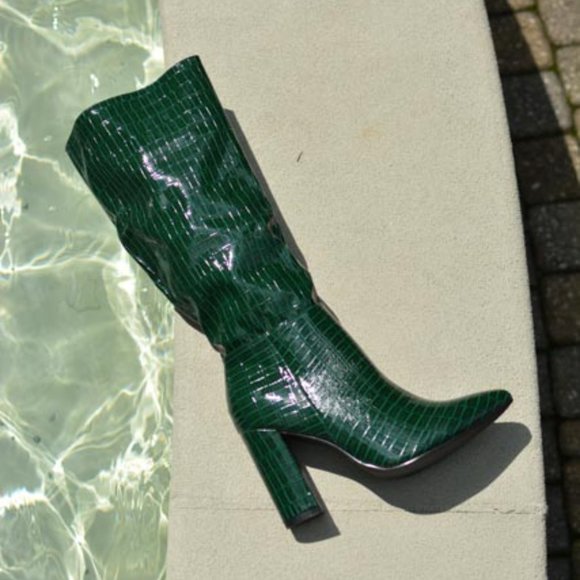 SHEIN | Shoes | Shein Green High Boots 